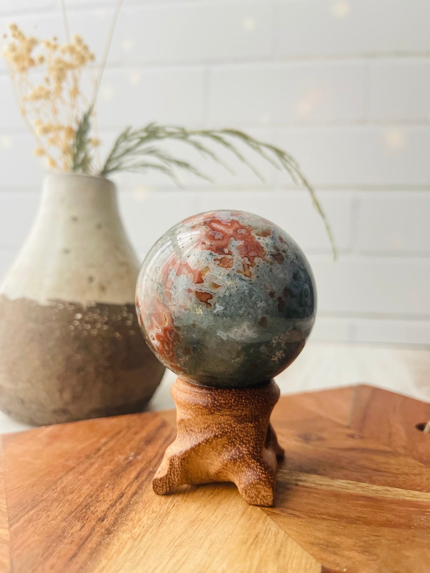 Red Moss Agate Sphere